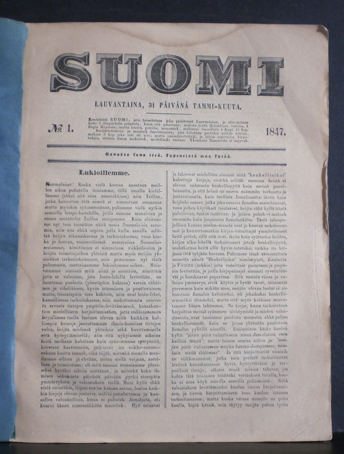 Suomi. N:o 1-46, 1847
