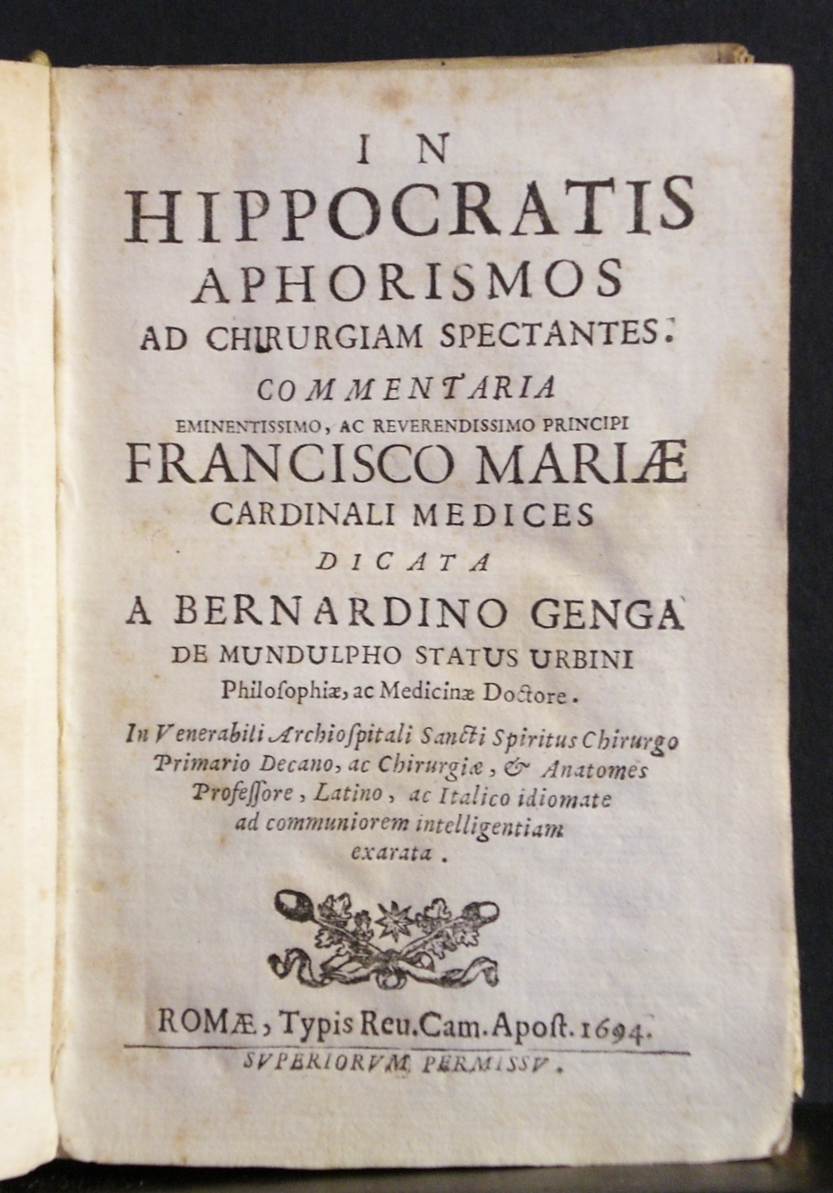 In hippocratis aphorismos ad chirurgiam spectantes, commentaria (1694)
