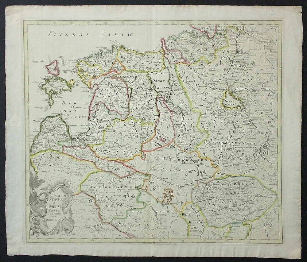 De l'Isle, Joseph: Ducatum Estoniae et Livoniae Tabula cum cursu Fluvii Dwinae