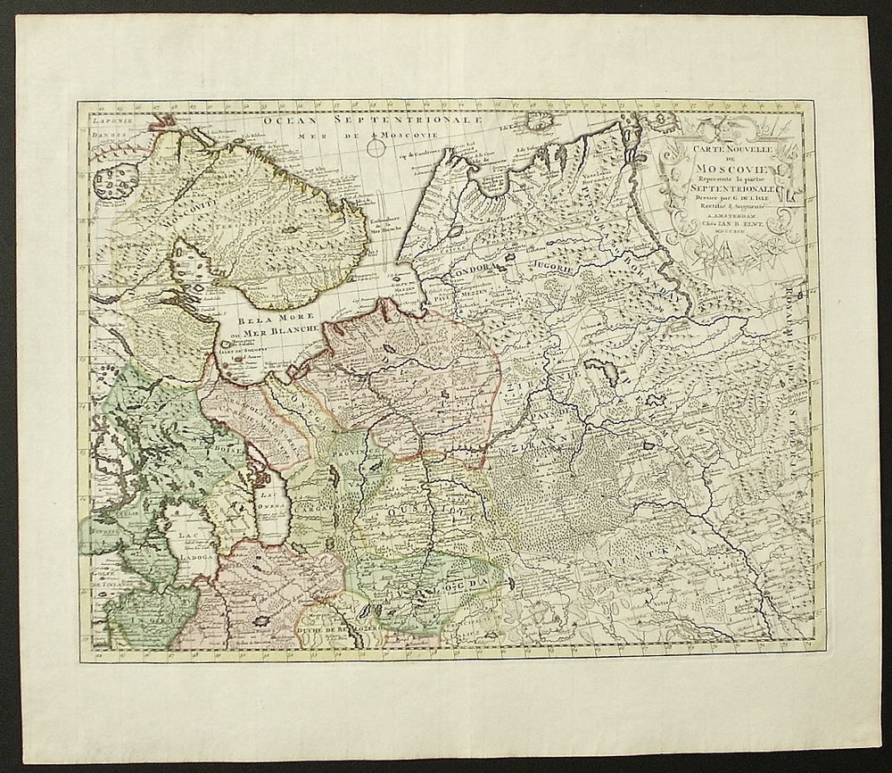 Elwe, Ian B.: Carte Nouvelle de Moscovie Represente la partie Sepentrionale dressée par G. De L'Isle