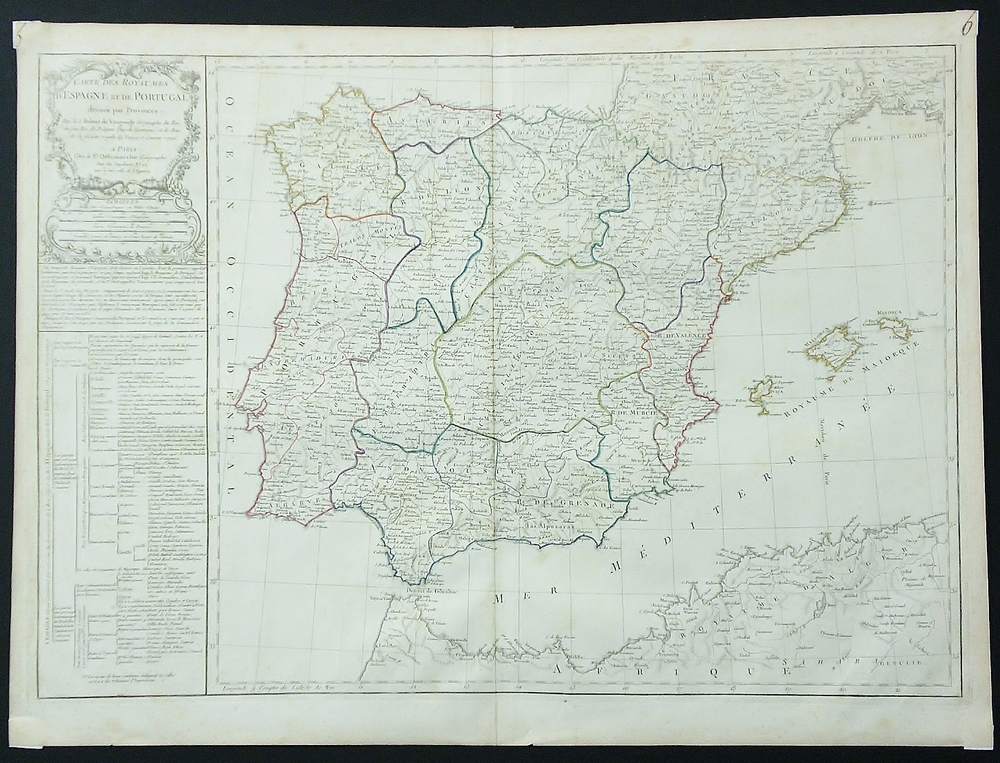 Delamarche.: Carte des Royaumes d'Espagne et de Portugal divisé par provinces
