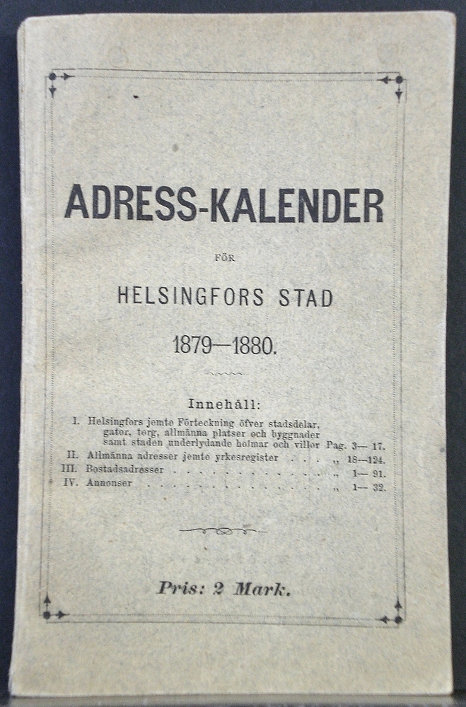 Helsinki - Helsingfors: Adress-Kalender för Helsingfors stad 1879-1880 - kaupungit