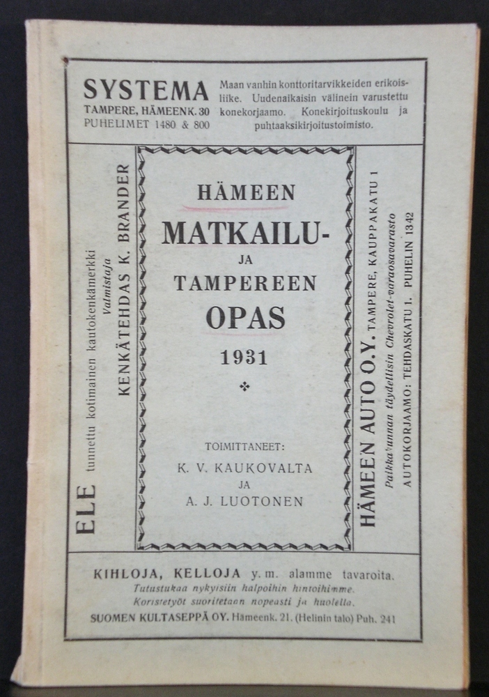 Tampere - Tammerfors. Hämeen matkailu- ja Tampereen opas 1931 - kaupungit