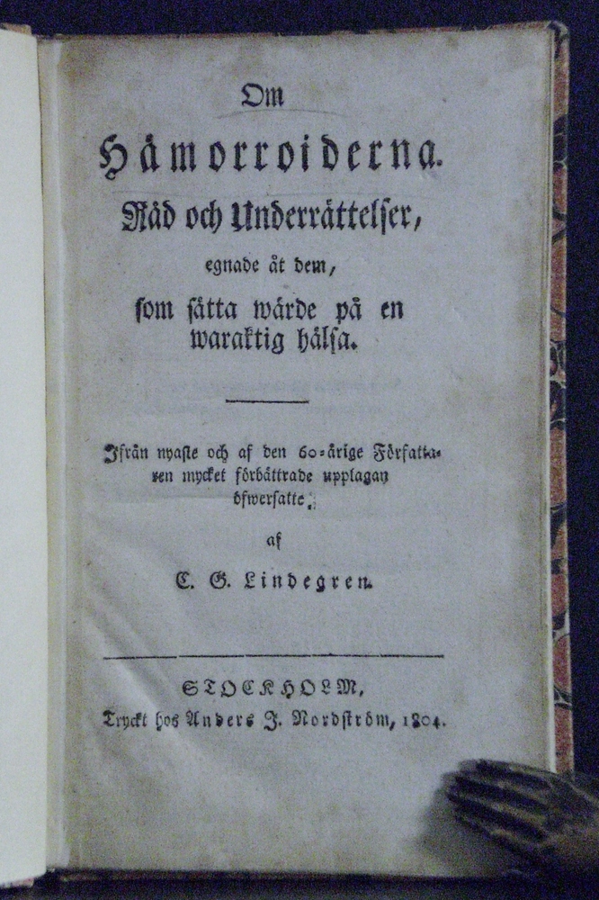 E. G. LINDEGREN Om hämorroiderna (1804)
