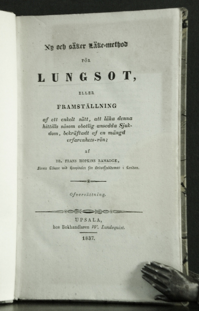 FRANS HOPKINS RAMADGE Ny och säker Läke-method för Lungsot (1837)