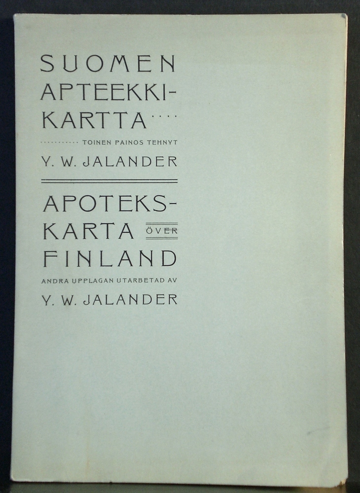 Jalander, Y.W.: Suomen apteekkikartta. Apotekskarta över Finland - kirjat