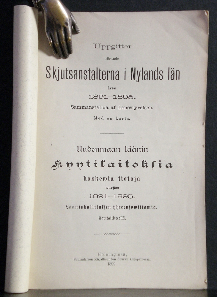 Uudenmaan läänin kyytilaitoksia koskewia tietoja wuosina 1891-1895