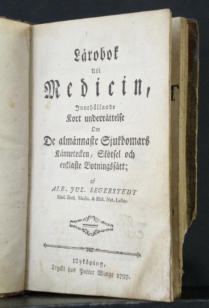 Segerstedt, Alb. Jul: Lärobok uti medicin (1797)