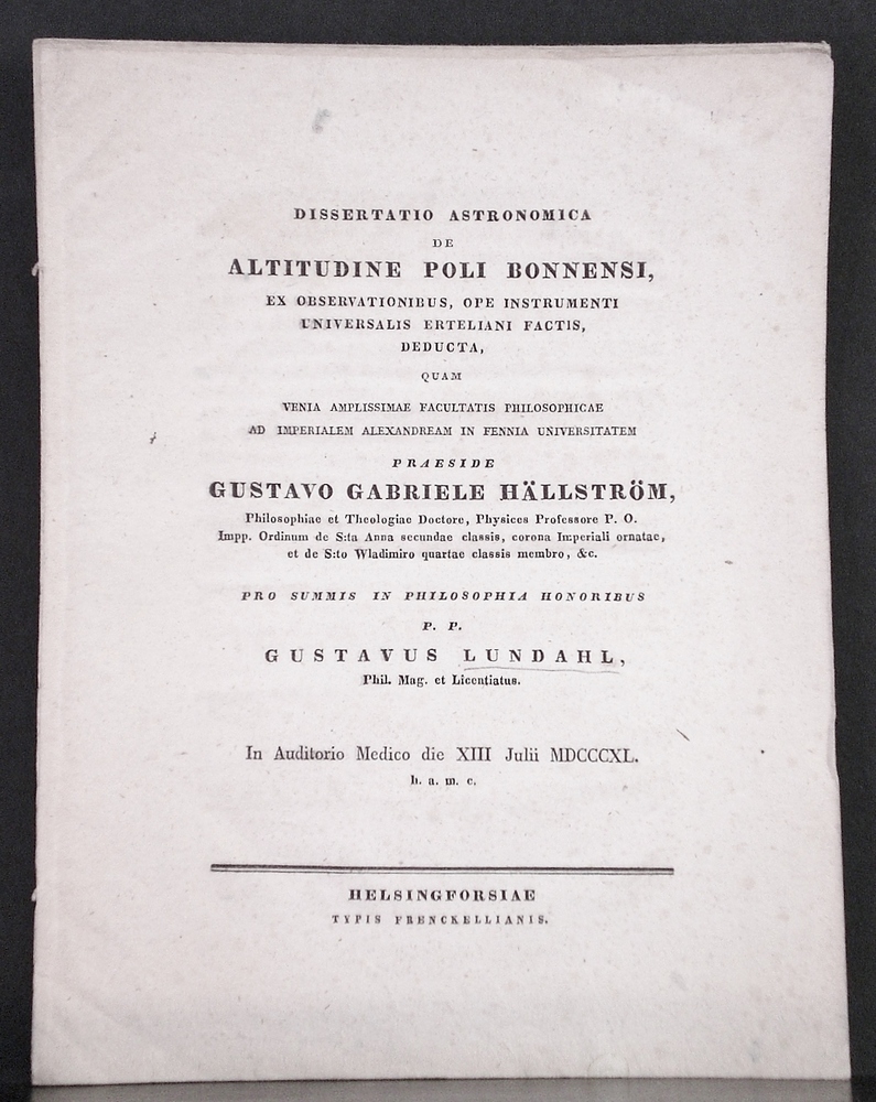 De altitudine poli Bonnensi, ex observationibus, ope instrumenti universalis Erteliani factis, deducta