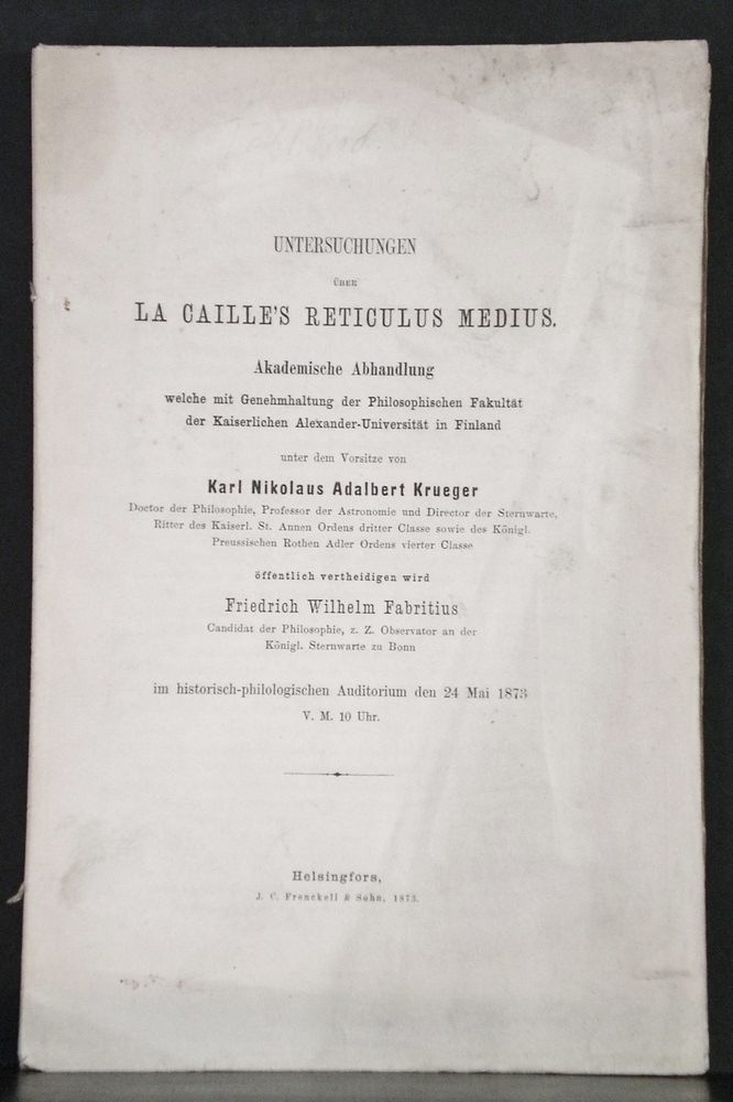 Untersuchungen über la Caille's reticulus medius (1873)
