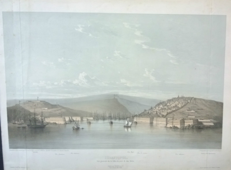 Dessiné par Durand Brager: Sébastopol, vue générale de la ville, du port & des forts