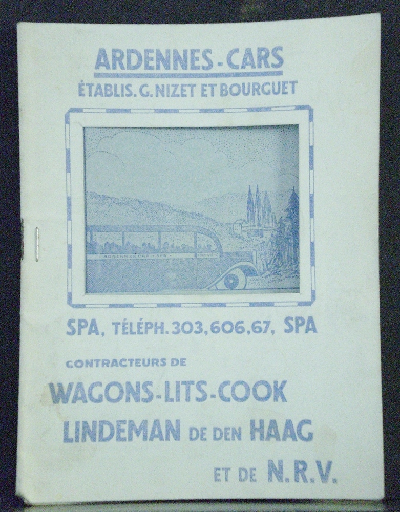 Ardennes-Cars-Excursions. Etablissements G. Nizet & Bourguet. Circuits autorisés par autocars (1920)