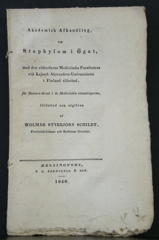 Akademisk afhandling om staphylom i ögat (1840)