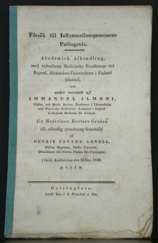 Försök till inflammationsprocessens pathogenie (1839)