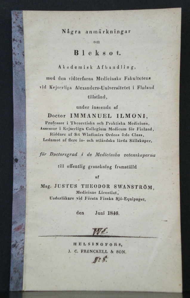 Några anmärkningar on bleksot (1846)