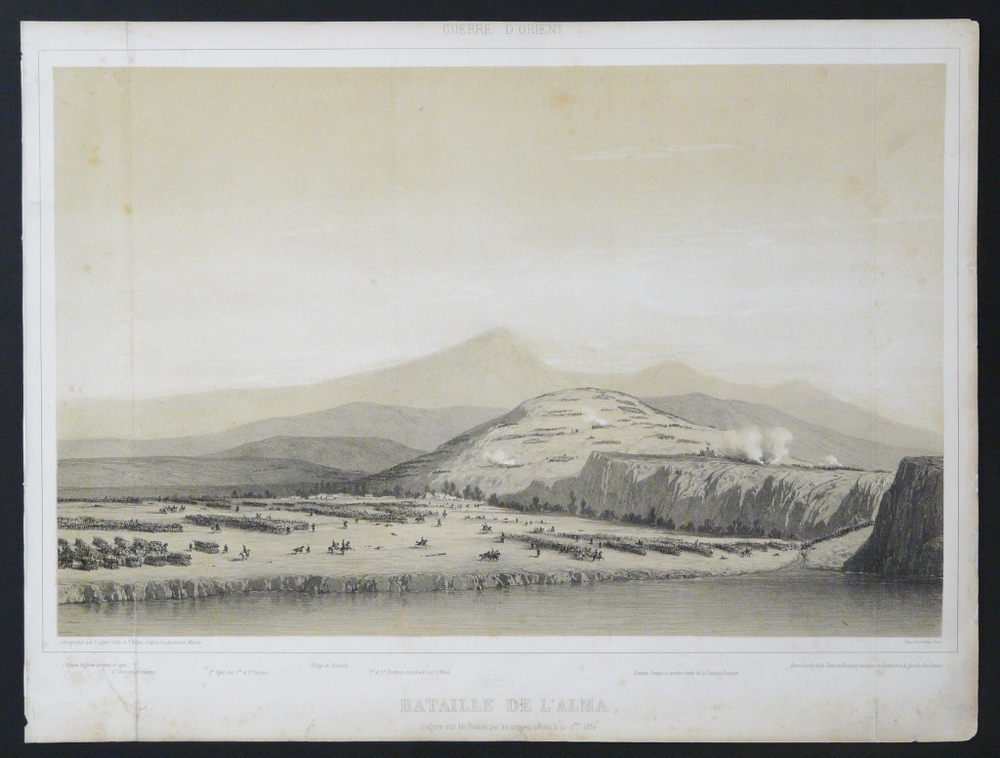 Cicéri, Eugéne - Adam, V.: Guerre d'Orient. Bataille de l'Alma, gagnée sur les Russes par les armées alliées 1854