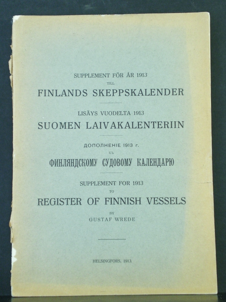 Gustaf Wrede Supplement för år 1913 till Finands skeppskalender