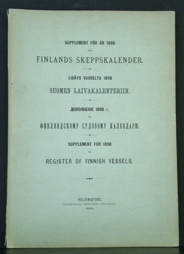 Supplement för år 1898 till Finands skeppskalender