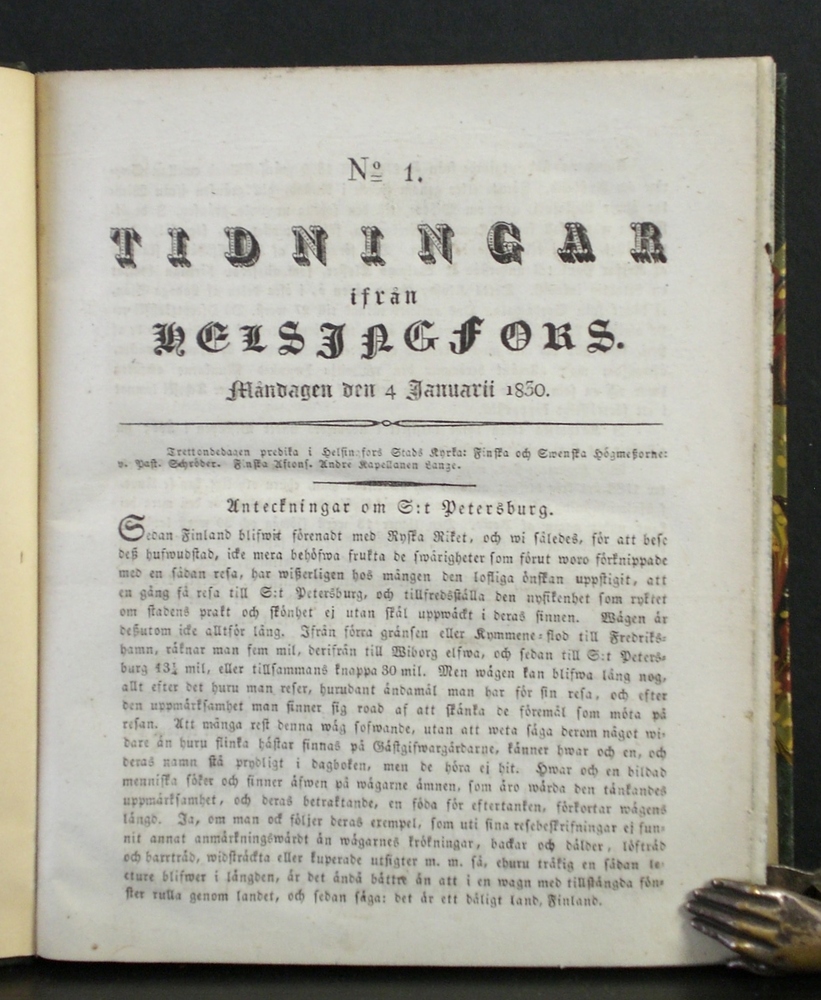 Tidningar ifrån Helsingfors 1830
