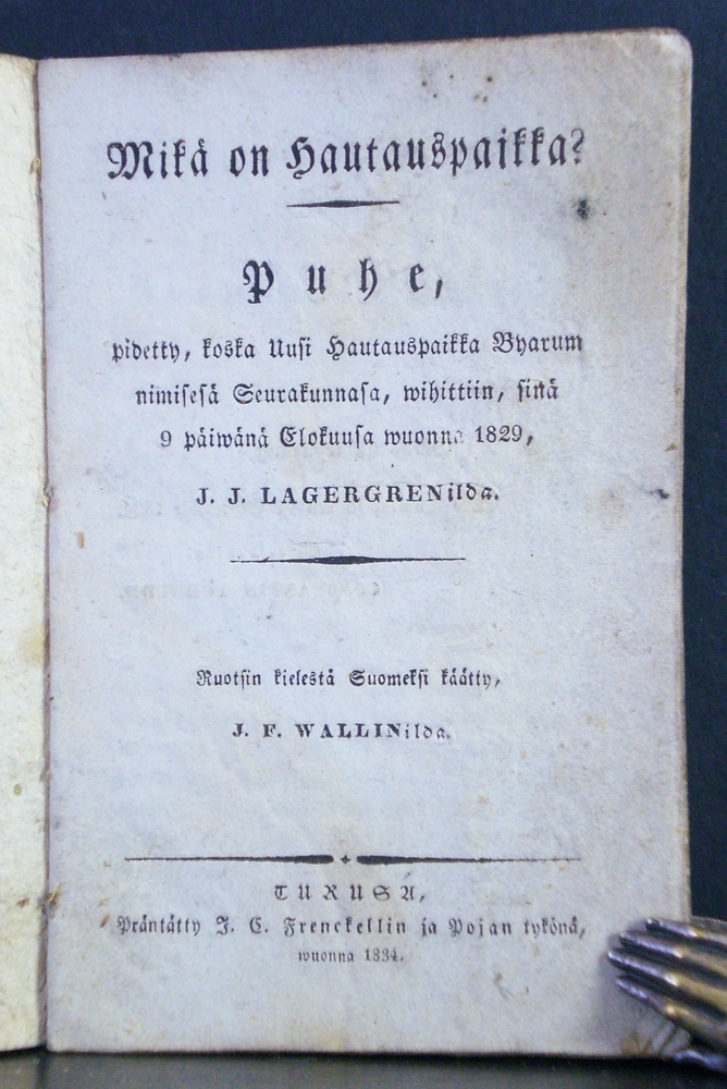 J. J. Lagergren Mikä on hautauspaikka? (1834)