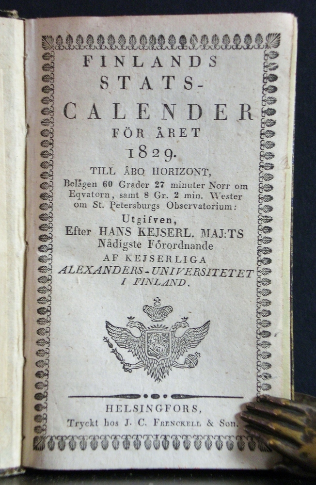 Finlands Statscalender för året 1829