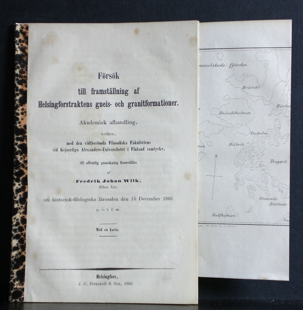 WIIK FREDRIK JOHAN Försök till framställning af Helsingforstraktens gneis- och granitformationer (1866)