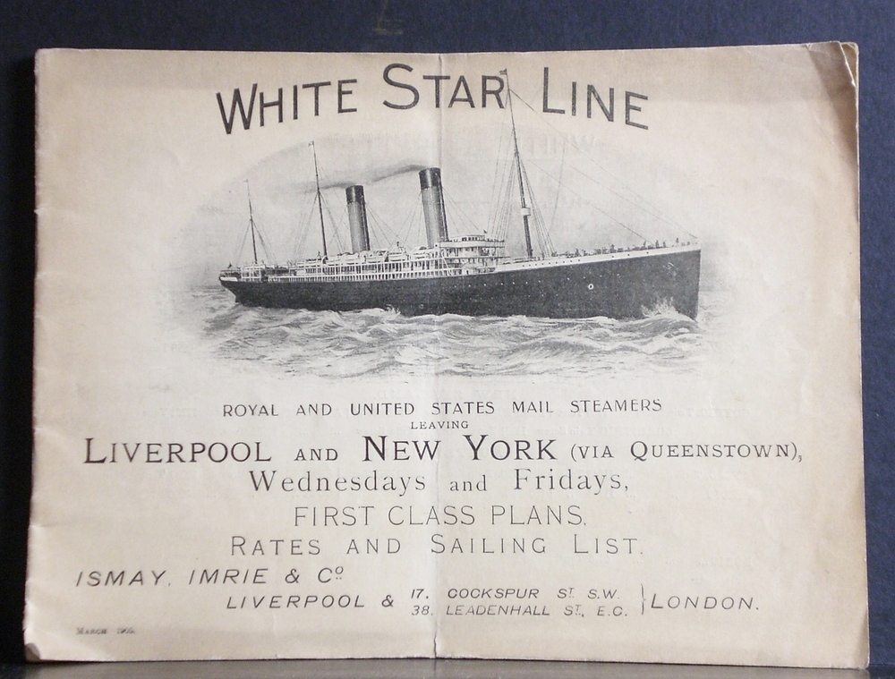 Original White Star Line brochure from 1905