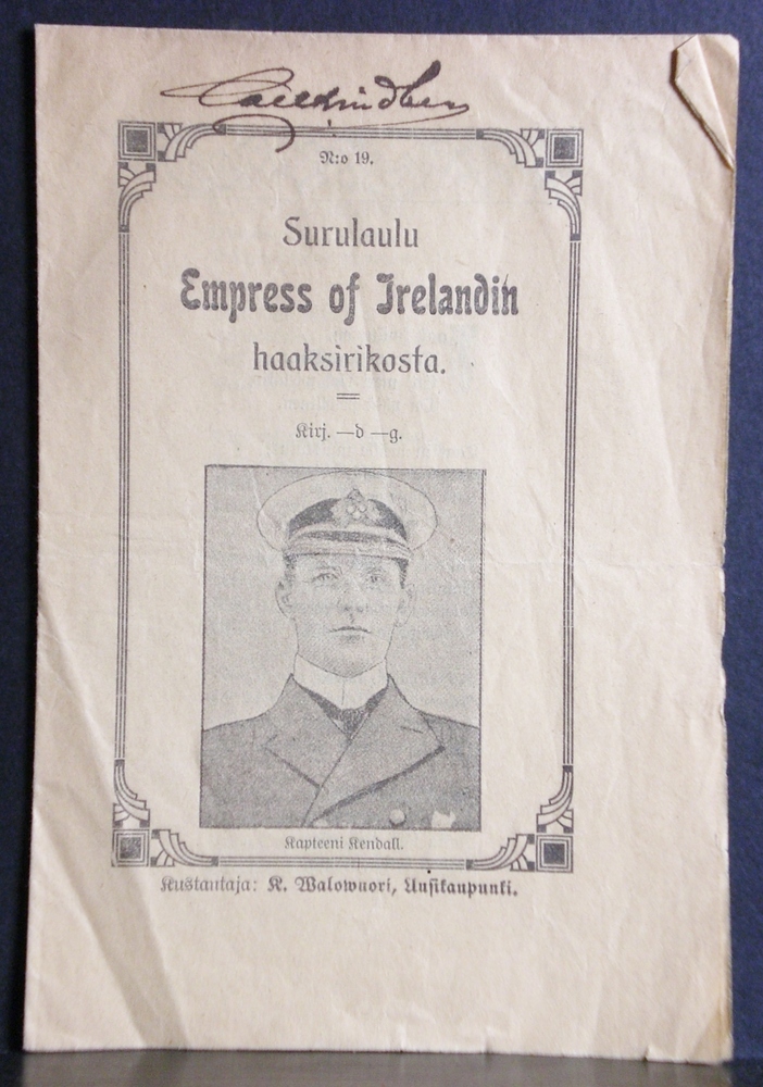 Surulaulu Empress of Irelandin haaksirikosta - meri