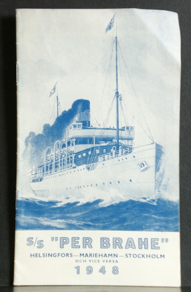 S/S Per Brahe. Helsinki - Maarianhamina - Tukholma ja päinvastoin 1948