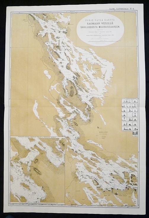 Lönneström, C: Purje-väylä kartta Saimaan vesillä Saviluodosta Muuraissaaren (1892)