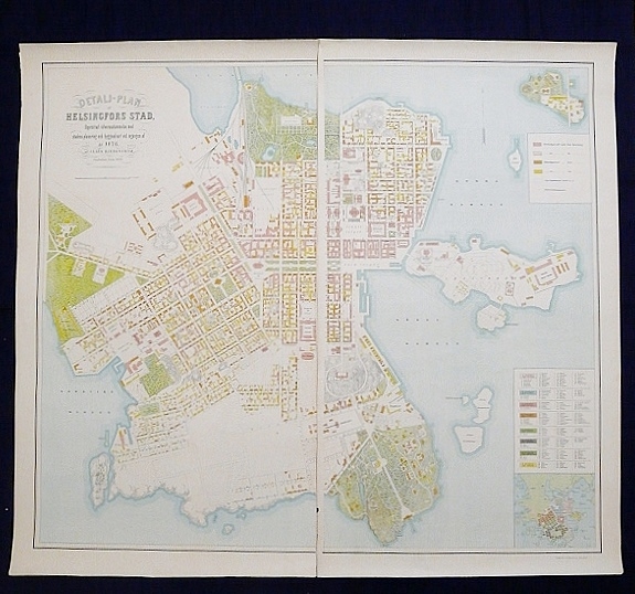 Detalj-Plan af Helsingfors Stad. Upprättad i öfverenstämmelse med stadens planering och byggnadsart vid ingången af år 1878 af Claës Kjerrström