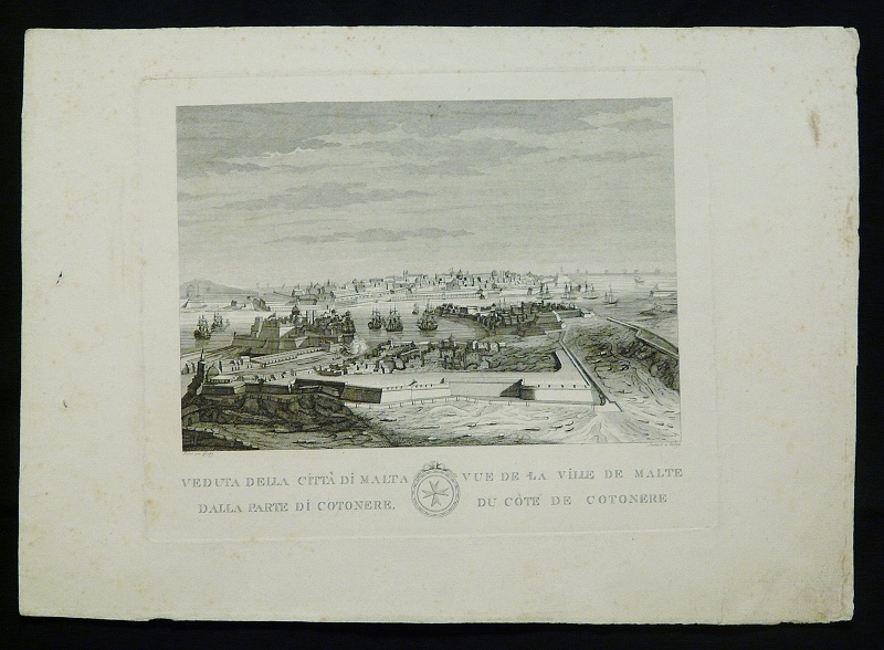 Goupy, Joseph: Veduta della città di Malta dalla parte di Cotonere. Vue de la ville de Malta du coté de Cotonere