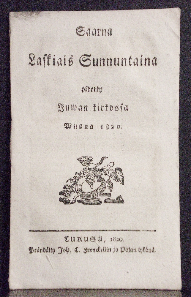 Saarna Laskiais sunnuntaina pidetty Juwan kirkossa wuona 1820