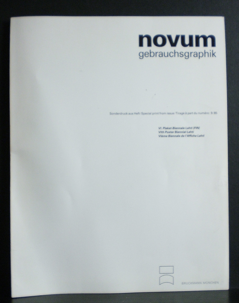 Novum Gebrauchsgraphik. Sonderdruck aus Heft/Specialprint from issue/Tirage á part du numéro:9/85. VI. Plakat-Biennale Lahti. VIth Poster Biennial Lahti. VIéme Biennale de l´Affische Lahti