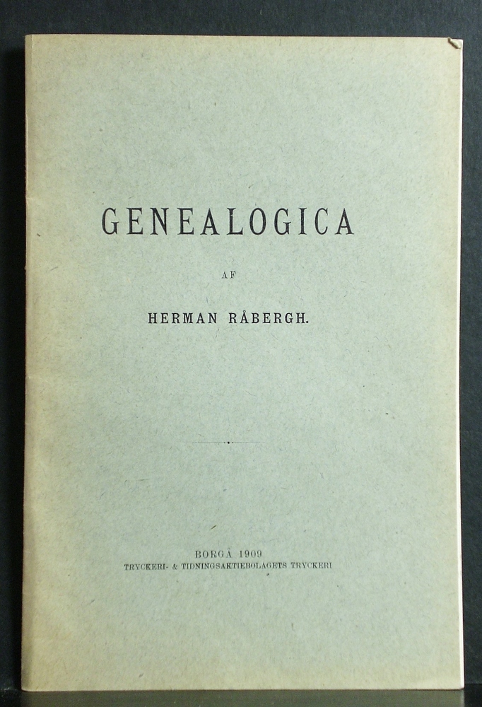 Genealogica af Herman Råbergh (1909)