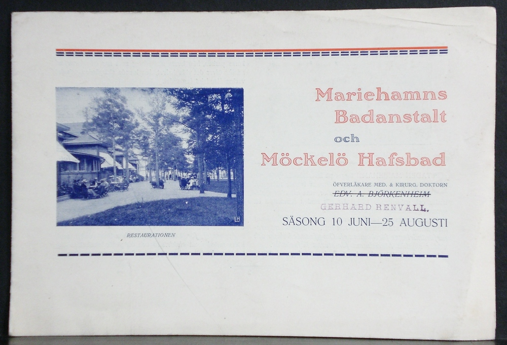 Mariehamns Badanstalt och Möckelö Hafsbad. Säsong 10 juni - 25 augusti