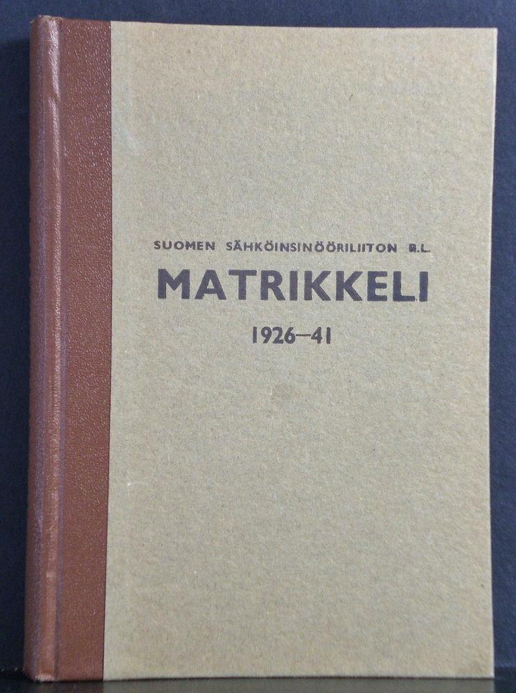 Suomen Sähköinsinööriliiton R. L. matrikkeli 1926-41