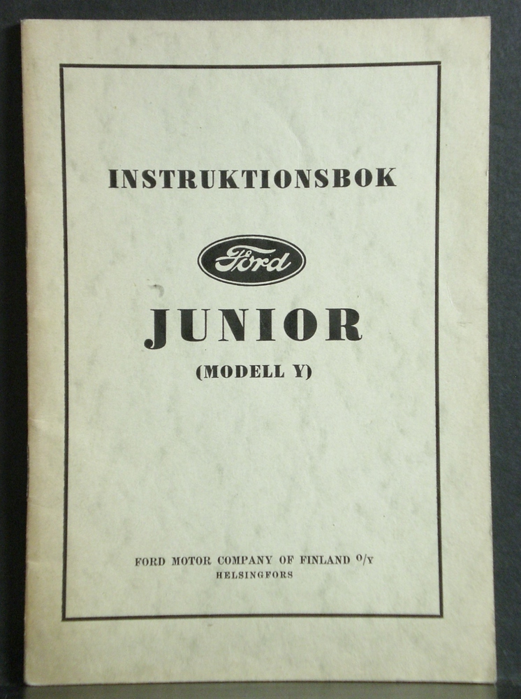 Instruktionsbok, Ford Junior (modell Y)