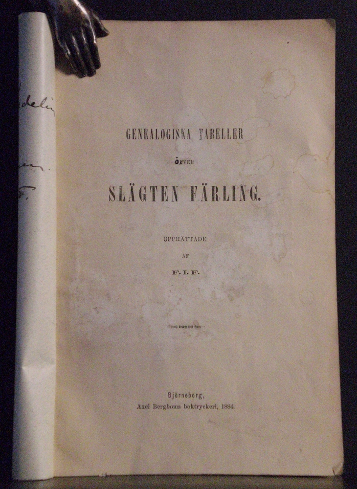 Genealogiska tabeller öfver slägten Färling (1884)