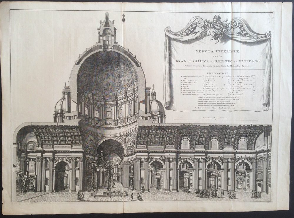 Specchi, Alessandro: Veduta interiore della Gran Basilica di S. Pietro in Vaticano