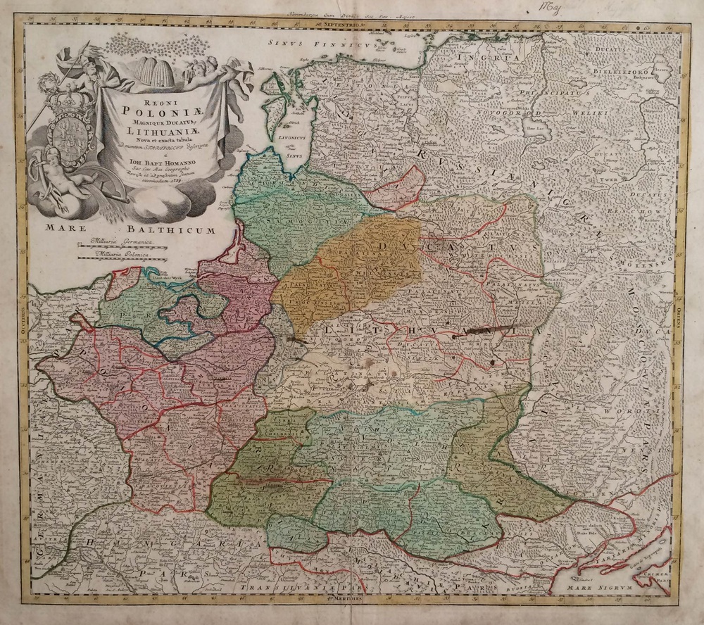 Homann, Joh. Bapt.: Regni Poloniae Magnique Ducatus Lithuaniae Nova et exacta tabula ad memtem Starovolcy descripta