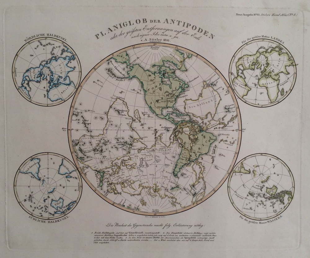 Stieler, Adolf: Planiglob der Antipoden