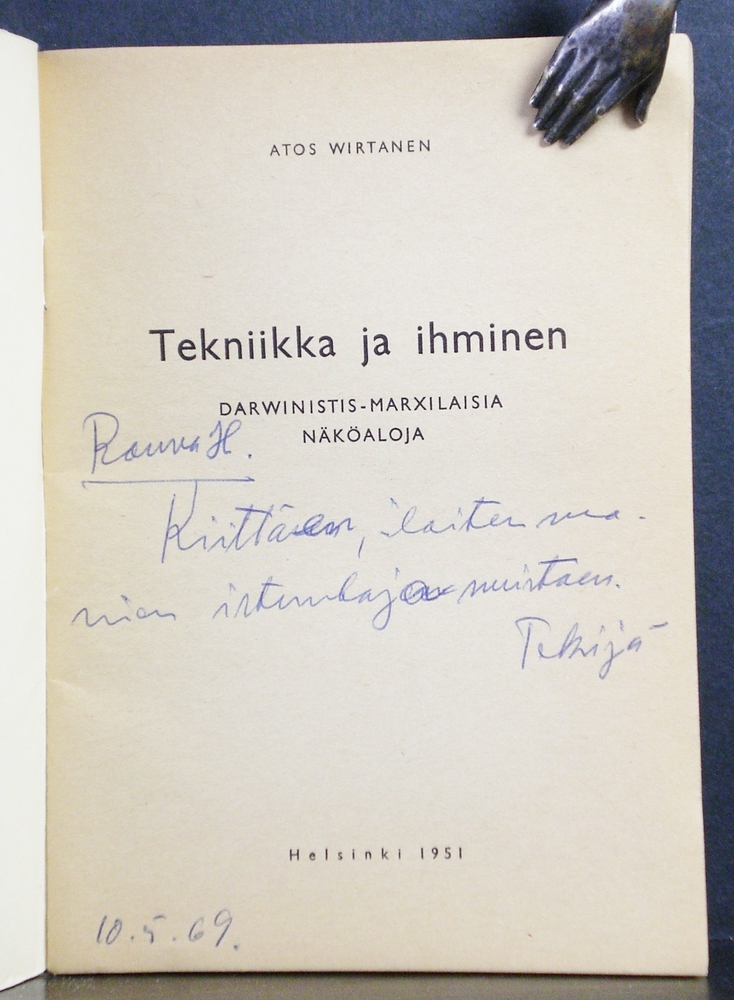Wirtanen, Atos: Tekniikka ja ihminen (Dedication)