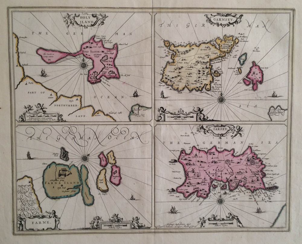Janssonius, Johannes: Holy Iland, Garnsey, Farne, Jarsey