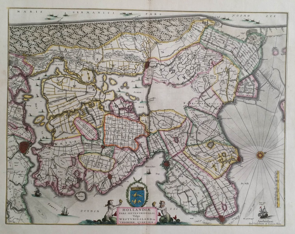 Blaeu, W.J.: Hollandiae pars septentrionalis, Vulgo Westuriesland en Tnoorder Quartier