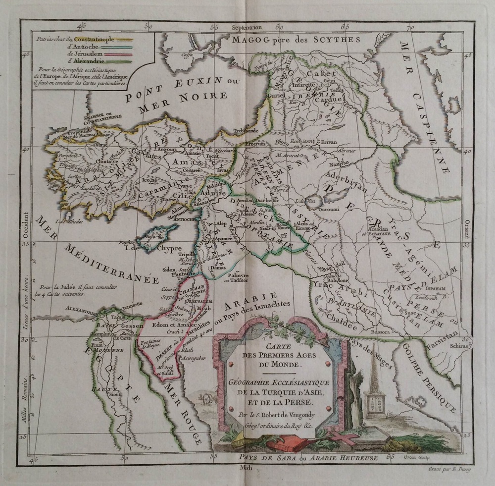 ROBERT DE VAUGONDY Carte des Premiers Ages du Monde (1760)