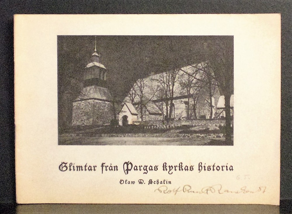 Schalin, Olav D.: Glimtar från Pargas kyrkas historia - *topografia - suomi