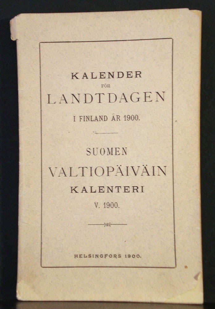 Kalender för Landtdagen i Finland år 1900