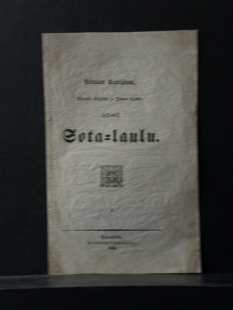 Lintulan Karoliinan, Pöytyen pitäjästä ja Juvan kylästä tekemä Sota-laulu.