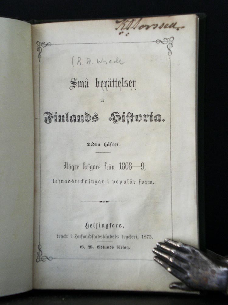 R.A. WREDE Små berättelser ur Finlands historia. 2:dra häftet (1873)
